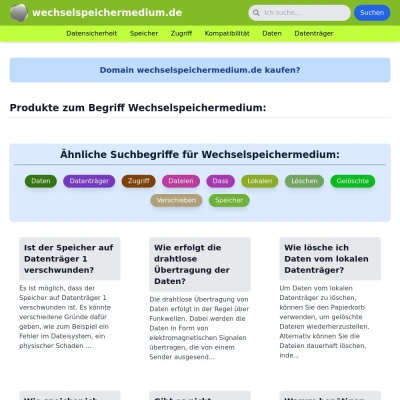 Screenshot wechselspeichermedium.de