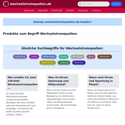 Screenshot wechselstromquellen.de