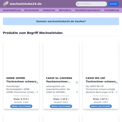 Screenshot wechselstube24.de