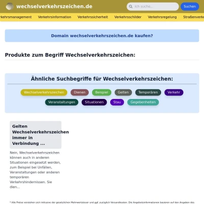 Screenshot wechselverkehrszeichen.de