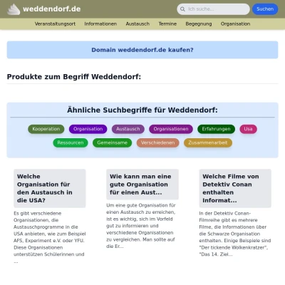 Screenshot weddendorf.de