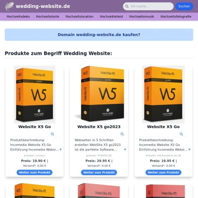 Screenshot wedding-website.de