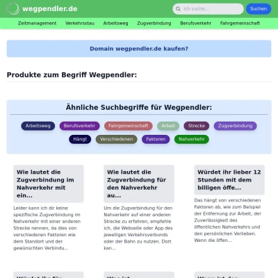 Screenshot wegpendler.de