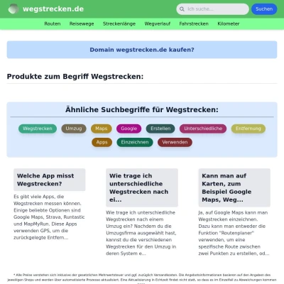 Screenshot wegstrecken.de