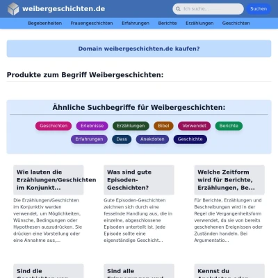 Screenshot weibergeschichten.de