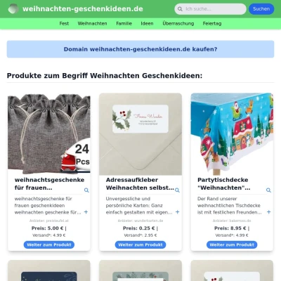 Screenshot weihnachten-geschenkideen.de