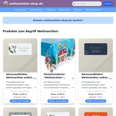 Screenshot weihnachten-shop.de