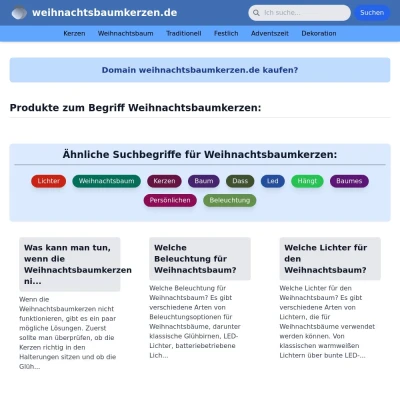 Screenshot weihnachtsbaumkerzen.de