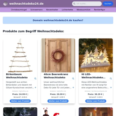 Screenshot weihnachtsdeko24.de