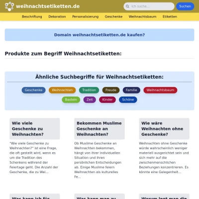 Screenshot weihnachtsetiketten.de