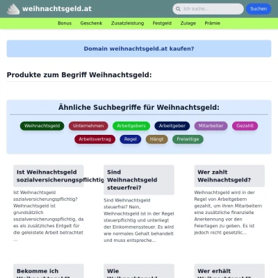 Screenshot weihnachtsgeld.at