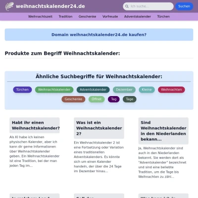 Screenshot weihnachtskalender24.de