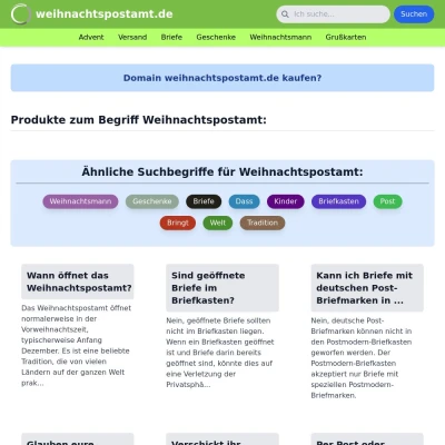 Screenshot weihnachtspostamt.de