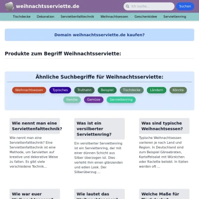 Screenshot weihnachtsserviette.de