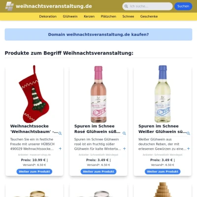 Screenshot weihnachtsveranstaltung.de