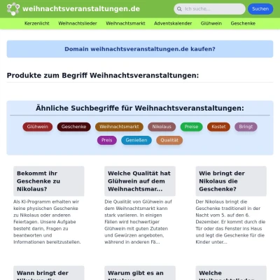 Screenshot weihnachtsveranstaltungen.de