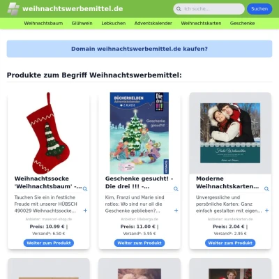 Screenshot weihnachtswerbemittel.de