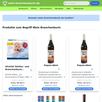 Screenshot wein-branchenbuch.de