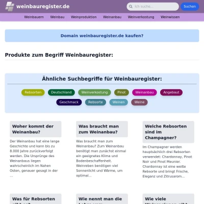 Screenshot weinbauregister.de