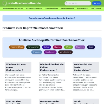 Screenshot weinflaschenoeffner.de