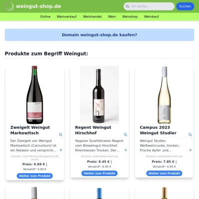 Screenshot weingut-shop.de