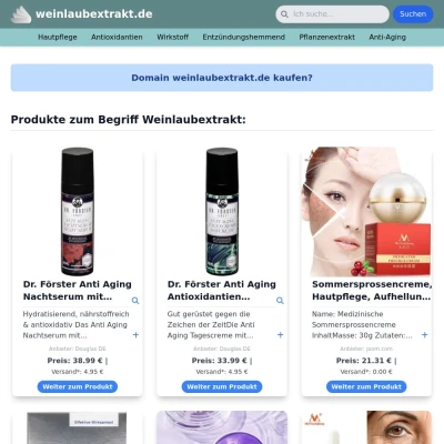 Screenshot weinlaubextrakt.de