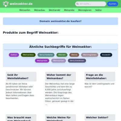 Screenshot weinsektor.de