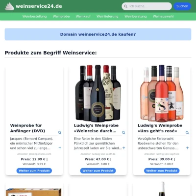 Screenshot weinservice24.de