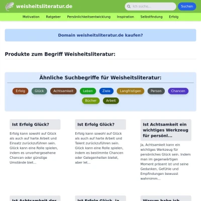 Screenshot weisheitsliteratur.de