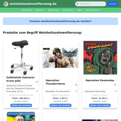 Screenshot weisheitszahnentfernung.de