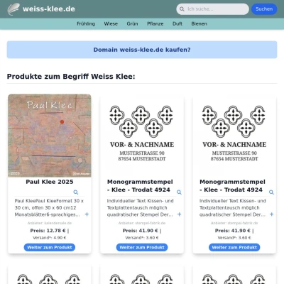 Screenshot weiss-klee.de