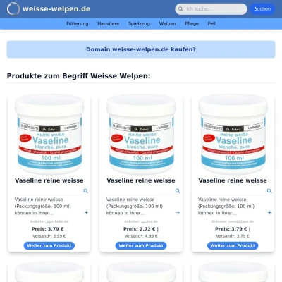 Screenshot weisse-welpen.de