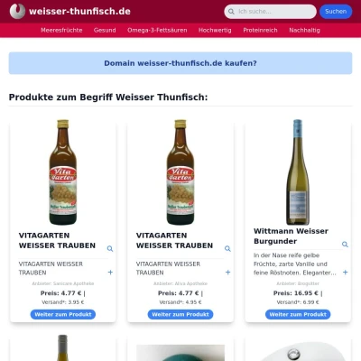 Screenshot weisser-thunfisch.de