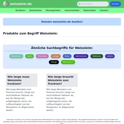 Screenshot weissleim.de