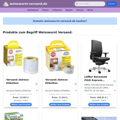 Screenshot weisswurst-versand.de