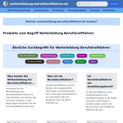 Screenshot weiterbildung-berufskraftfahrer.de