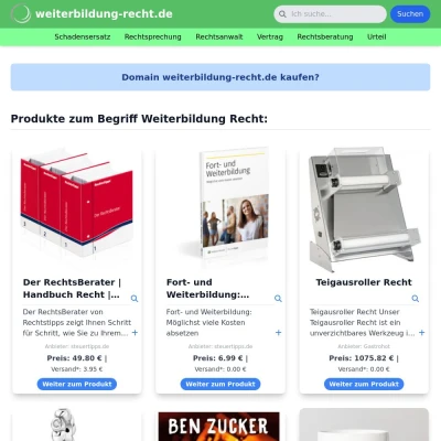 Screenshot weiterbildung-recht.de
