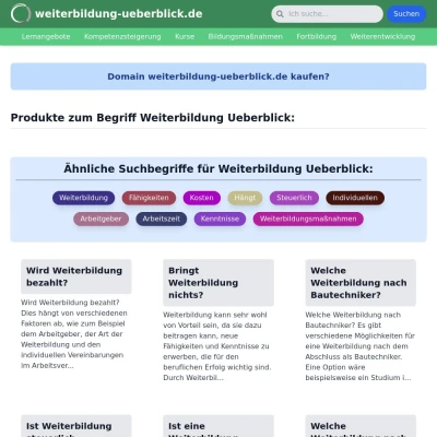 Screenshot weiterbildung-ueberblick.de