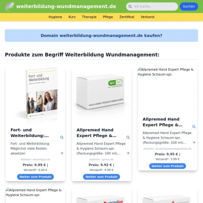 Screenshot weiterbildung-wundmanagement.de