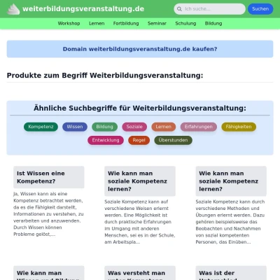 Screenshot weiterbildungsveranstaltung.de