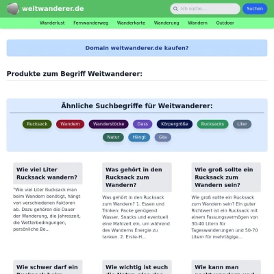 Screenshot weitwanderer.de