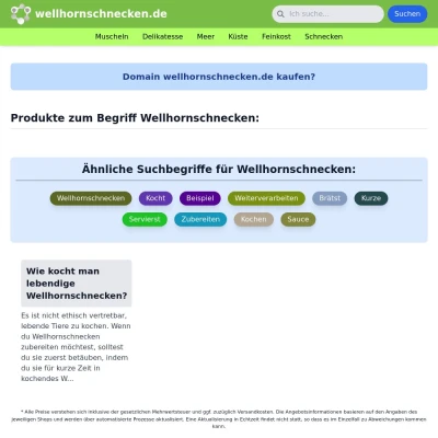 Screenshot wellhornschnecken.de