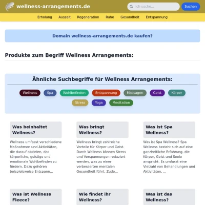 Screenshot wellness-arrangements.de