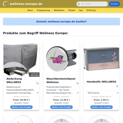 Screenshot wellness-europe.de