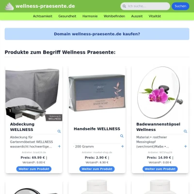 Screenshot wellness-praesente.de