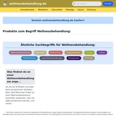 Screenshot wellnessbehandlung.de