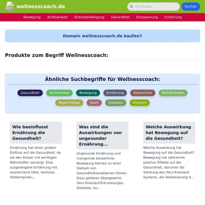 Screenshot wellnesscoach.de