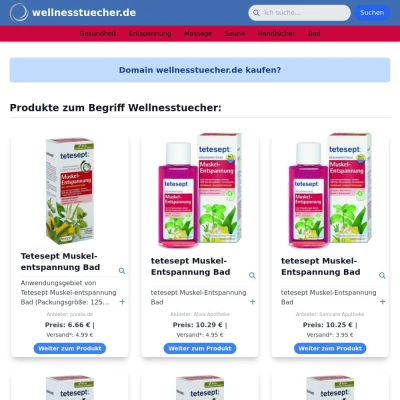 Screenshot wellnesstuecher.de