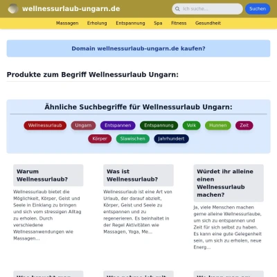 Screenshot wellnessurlaub-ungarn.de