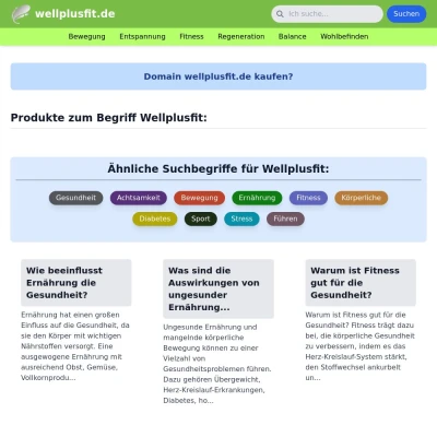 Screenshot wellplusfit.de